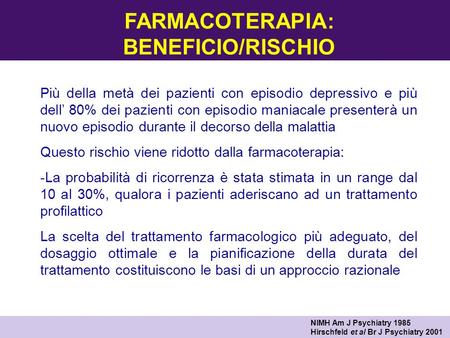 FARMACOTERAPIA: BENEFICIO/RISCHIO