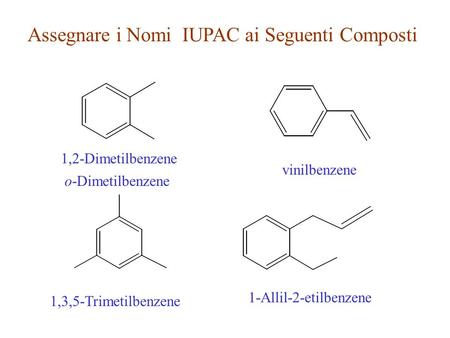 Assegnare i Nomi IUPAC ai Seguenti Composti