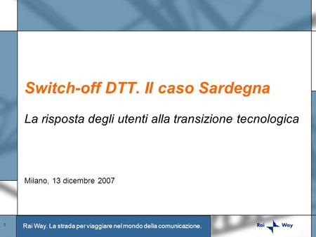Switch-off DTT. Il caso Sardegna