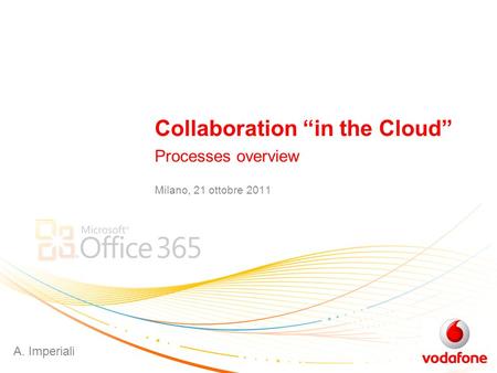 Collaboration in the Cloud Processes overview Milano, 21 ottobre 2011 A. Imperiali.