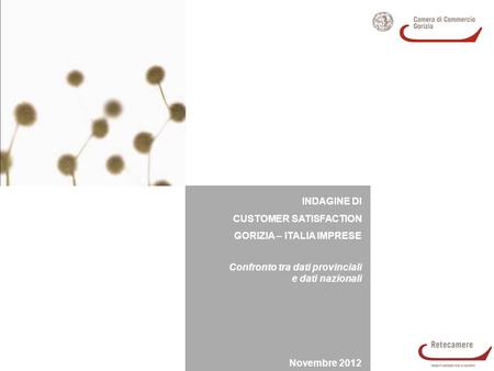 INDAGINE DI CUSTOMER SATISFACTION GORIZIA – ITALIA IMPRESE Confronto tra dati provinciali e dati nazionali Novembre 2012.
