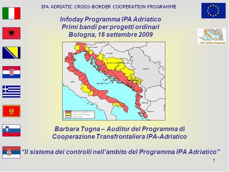 Infoday Programma IPA Adriatico Primi bandi per progetti ordinari