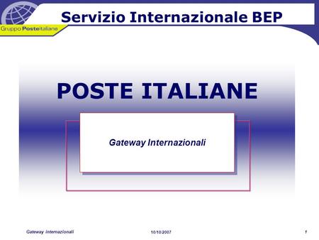 Servizio Internazionale BEP Gateway Internazionali