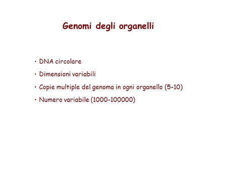 Genomi degli organelli