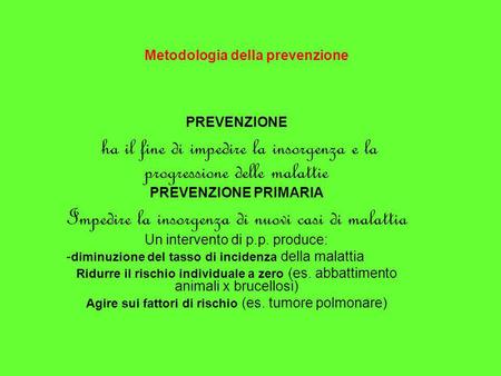 Metodologia della prevenzione
