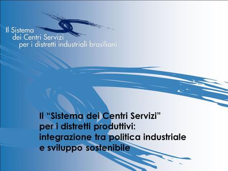 Il “Sistema dei Centri Servizi” per i distretti produttivi: integrazione tra politica industriale e sviluppo sostenibile.