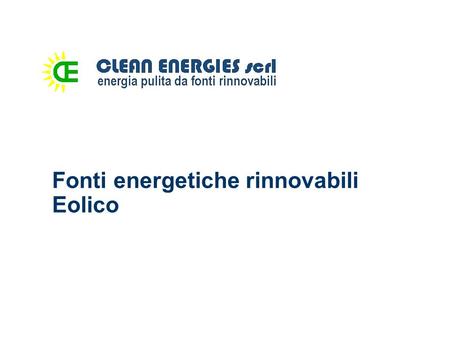 Fonti energetiche rinnovabili Eolico