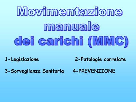 Movimentazione manuale dei carichi (MMC)