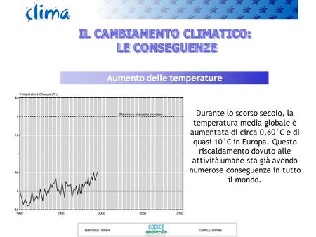 IL CAMBIAMENTO CLIMATICO: Aumento delle temperature