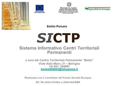 SICTP Sistema Informativo Centri Territoriali Permanenti