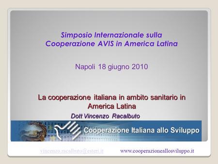 La cooperazione italiana in ambito sanitario in America Latina