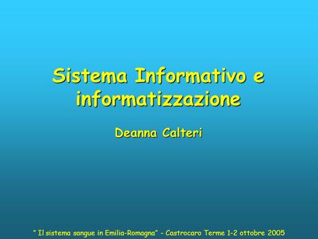 Sistema Informativo e informatizzazione
