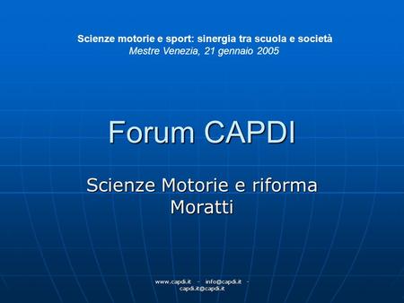 Scienze Motorie e riforma Moratti