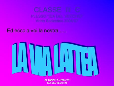 CLASSE III C PLESSO “IDA DEL VECCHIO” Anno Scolastico 2006/07