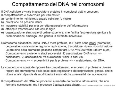 Compattamento del DNA nei cromosomi