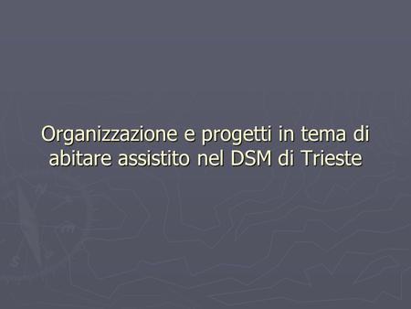 Organizzazione e progetti in tema di abitare assistito nel DSM di Trieste.