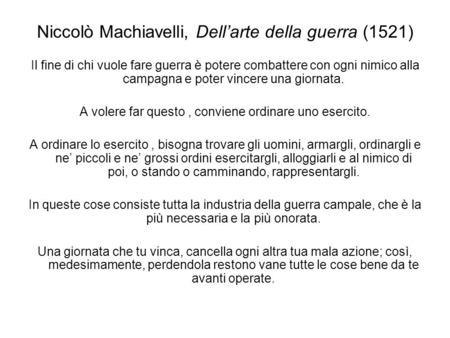 Niccolò Machiavelli, Dell’arte della guerra (1521)