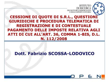 Dott. Fabrizio SCOSSA-LODOVICO