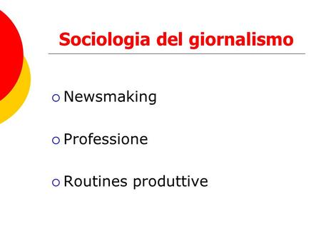 Sociologia del giornalismo