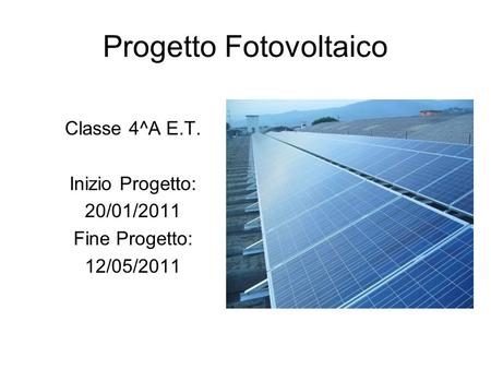 Progetto Fotovoltaico