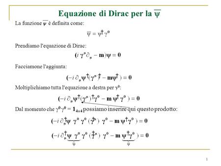 Equazione di Dirac per la y