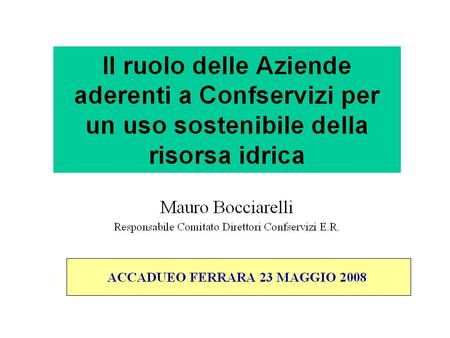 GLI INVESTIMENTI PROGRAMMATI (in /mil.) PER IL TRIENNIO 2006 - 2008.