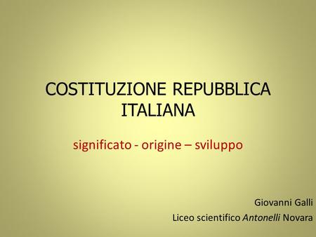 COSTITUZIONE REPUBBLICA ITALIANA