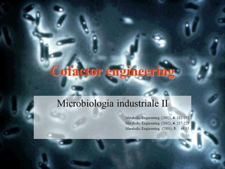 Microbiologia industriale II