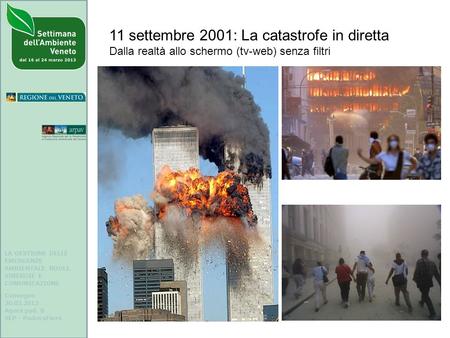 LA GESTIONE DELLE EMERGENZE AMBIENTALI: RUOLI, SINERGIE E COMUNICAZIONE Convegno 20.03.2013 Agorà pad. 8 SEP - PadovaFiere 11 settembre 2001: La catastrofe.
