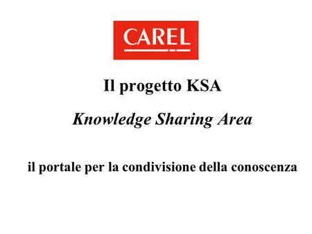 Knowledge Sharing Area il portale per la condivisione della conoscenza