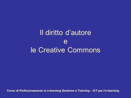 Il diritto d’autore e le Creative Commons