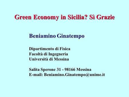 Green Economy in Sicilia? Sì Grazie