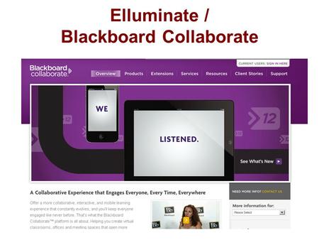 Elluminate / Blackboard Collaborate. Per avviare una sessione…