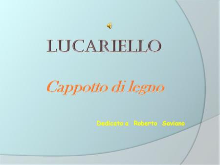 Lucariello Cappotto di legno Dedicato a Roberto Saviano.