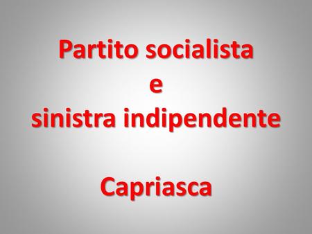 Partito socialista e sinistra indipendente Capriasca