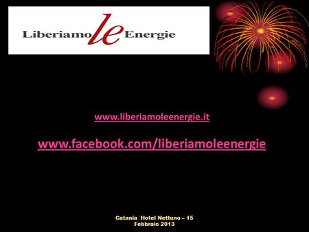 Www.liberiamoleenergie.it www.facebook.com/liberiamoleenergie Catania Hotel Nettuno – 15 Febbraio 2013.