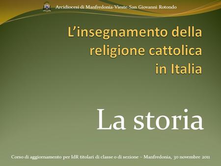 L’insegnamento della religione cattolica in Italia