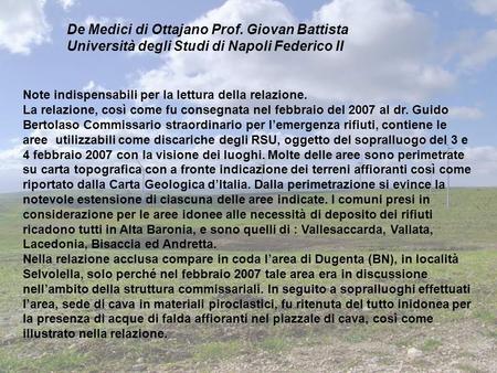 De Medici di Ottajano Prof. Giovan Battista
