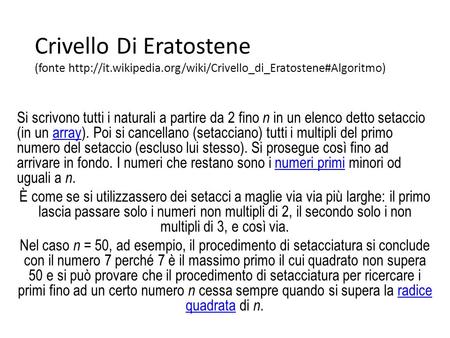 Crivello Di Eratostene (fonte  wikipedia