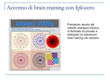 Accenno di brain training con Iplozero