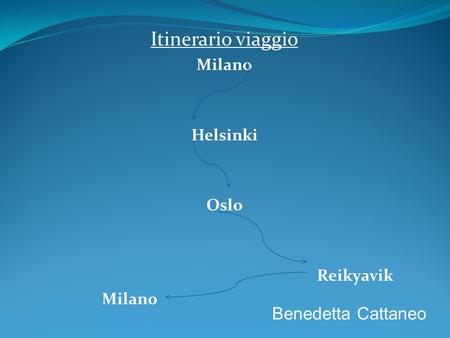 Itinerario viaggio Milano Helsinki Oslo Reikyavik