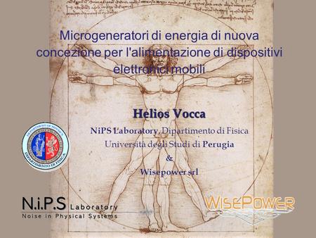 Helios Vocca NiPS Laboratory, Dipartimento di Fisica