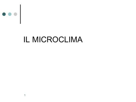 IL MICROCLIMA.