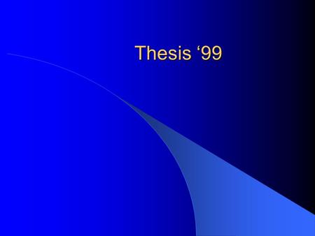 Thesis ‘99.