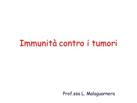 Immunità contro i tumori