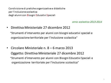 Direttiva Ministeriale 27 dicembre 2012