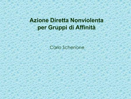 Azione Diretta Nonviolenta per Gruppi di Affinità Carlo Schenone.