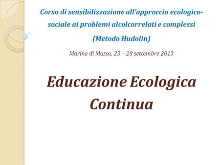 Educazione Ecologica Continua