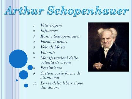 Arthur Schopenhauer Vita e opere Influenze Kant e Schopenhauer