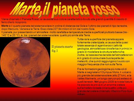 Marte,il pianeta rosso Il pianeta marte fig.1